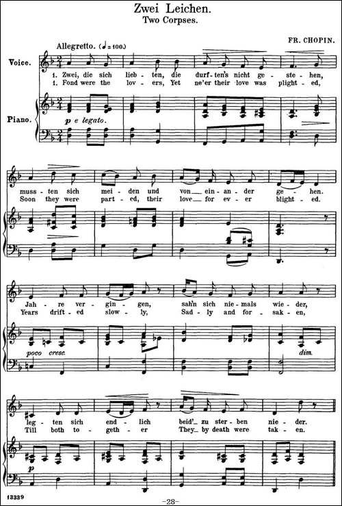 Chopin-17-Polish-Songs-Op.74，No.11-Zwei-Leichen.-Two-Corps