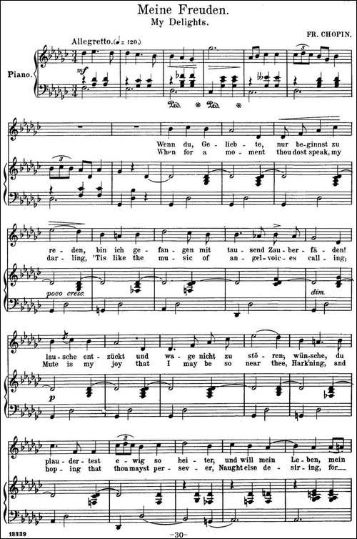 Chopin-17-Polish-Songs-Op.74，No.12-Meine-Freuden.-My-Delig