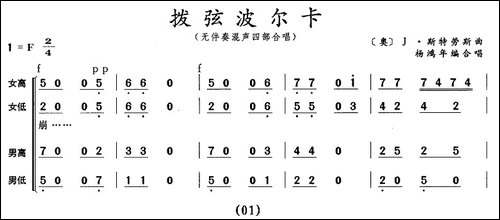 拨弦波尔卡-无伴奏混声四部合唱-[奥]