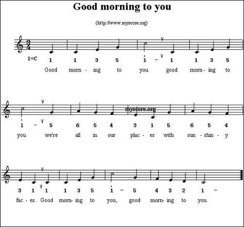 Good-Morning-to-you-线简谱混排版、英文儿歌