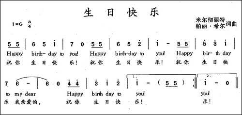 生日快乐-米尔彻丽特词曲、中英文对照版
