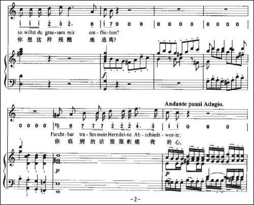 Ha，Treuloser-嘿，负心人-中外文对照、正谱+简谱