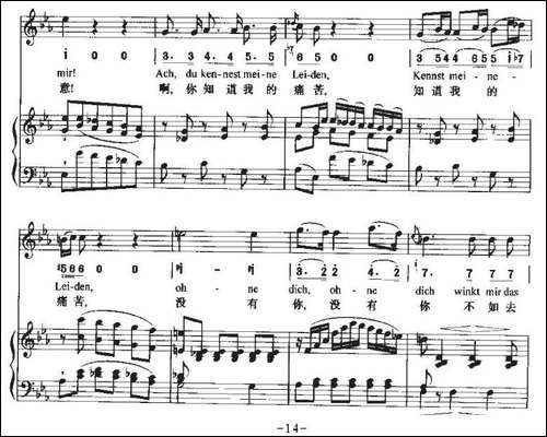 Ha，Treuloser-嘿，负心人-中外文对照、正谱+简谱