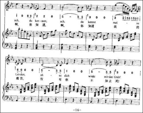 Ha，Treuloser-嘿，负心人-中外文对照、正谱+简谱
