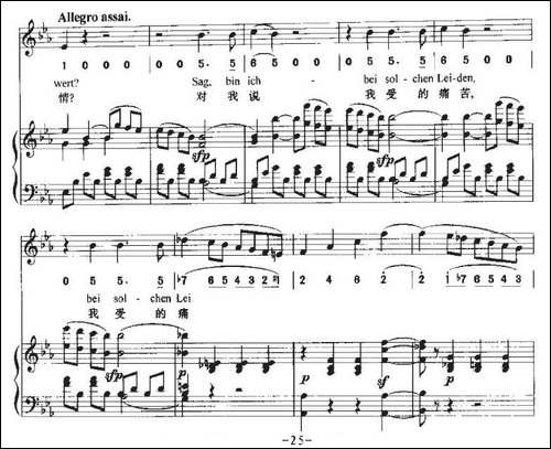Ha，Treuloser-嘿，负心人-中外文对照、正谱+简谱