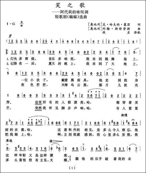 笑之歌-轻歌剧《蝙蝠》选曲-[奥]