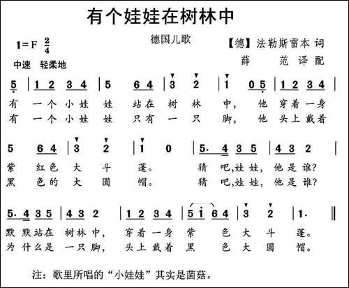 有个娃娃在树林中-德国儿歌