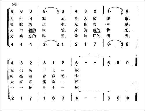 [前苏联]我们举杯-二部合唱