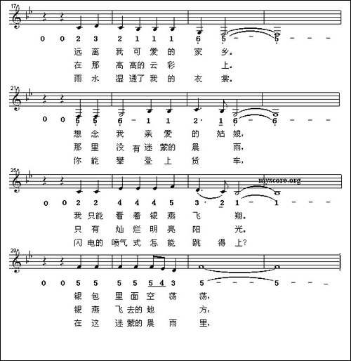[加拿大]-晨雨-线简谱混排版