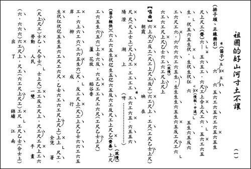 [粤曲]祖国的好山河寸土不让-工尺谱