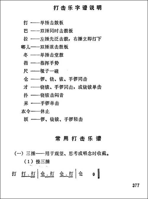[秦腔]常用打击乐谱