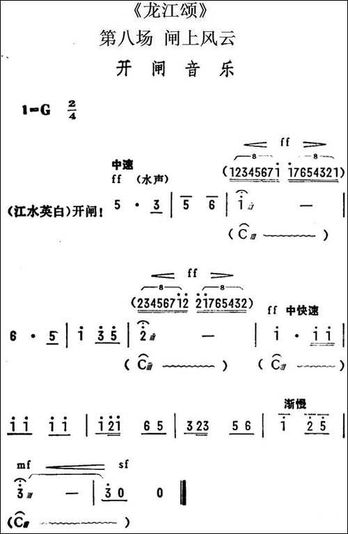 [陇剧]开闸音乐-《龙江颂》第八场-闸上风云