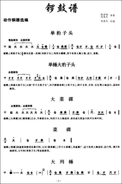 [秦腔]锣鼓谱
