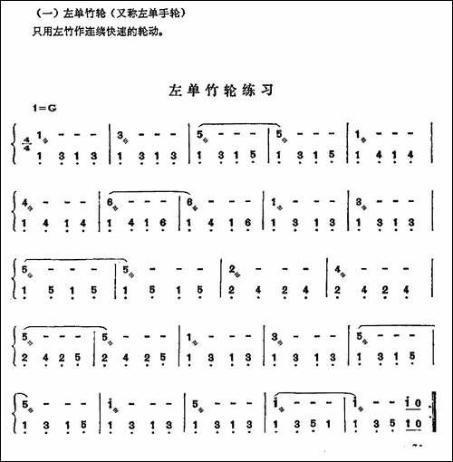 左单竹轮练习曲-扬琴谱