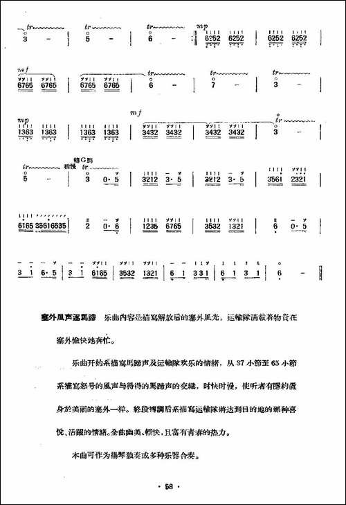 塞外风声逐马蹄-扬琴谱
