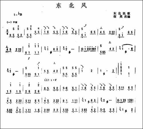 东北风-扬琴谱