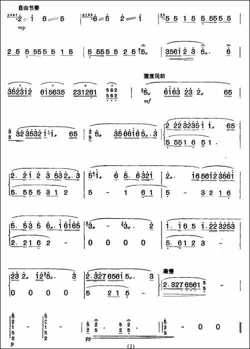 洪湖水，浪打浪-扬琴谱