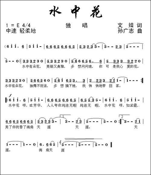 水中花-文婧词-孙广志曲
