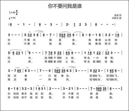 你不要问我是谁-金波词-刘新太曲