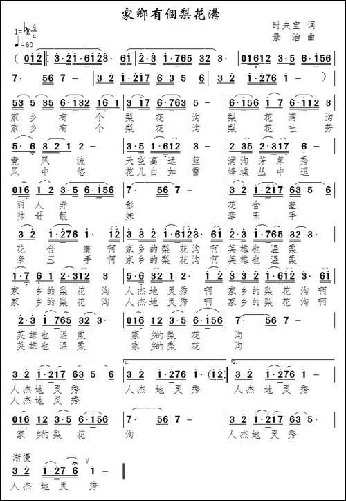 家乡有个梨花沟
