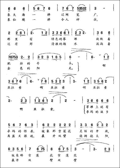 卓玛的故乡-金鸿为词-刘启明曲