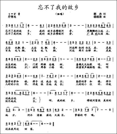 忘不了我的故乡【校园歌曲】-王--云演唱