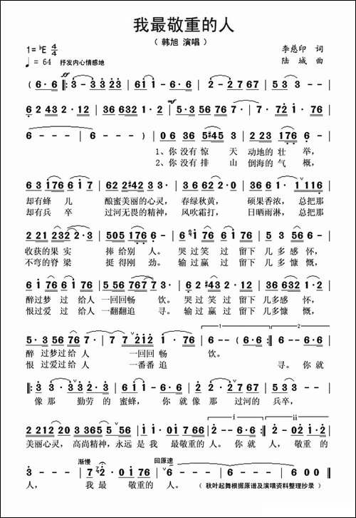 我最敬重的人