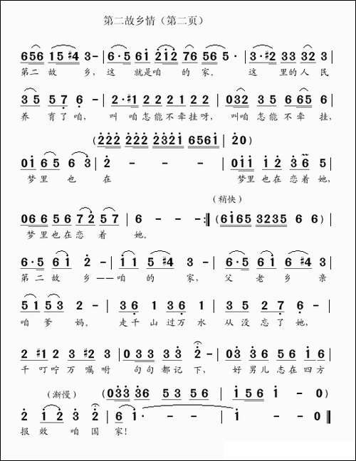 第二故乡情-孙康宁词-吴克敏曲